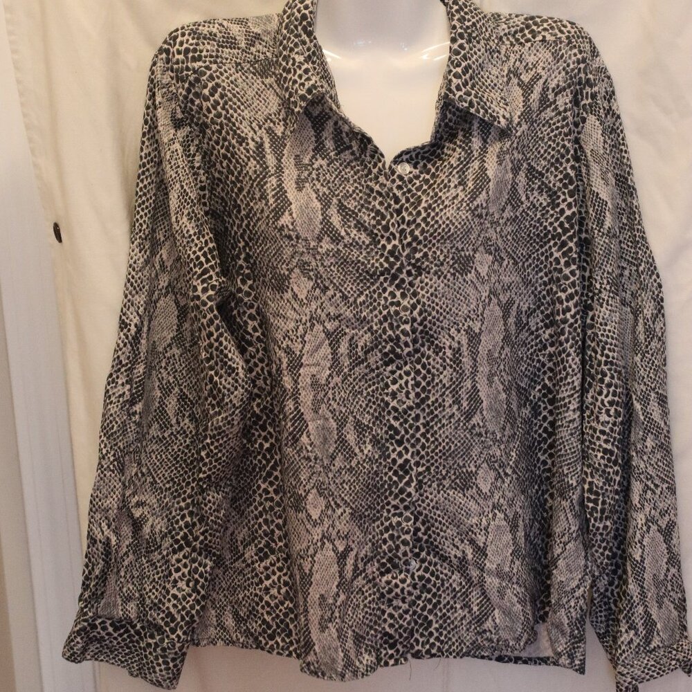 Martinique Button down Silk Blouse Size 12